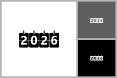 2026 New Year Icon in Flip Clock Odometer Style Product Image 1