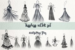 Collection of vector engraved tussles for design Product Image 1