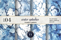 Blue Water Splash Texture | Liquid Abstract Background Product Image 1
