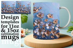 Leopard Bloom Glitter Mug Sublimation Wrap Product Image 1