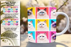 Vibrant Feline Artistry: Colorful Mug Wrap Product Image 1