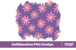 Retro Flowers Background Png Floral Paper Sublimation Splash Product Image 1