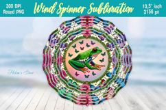 Cute frog with butterflies windspinner | Summer Wind spinner Product Image 1