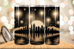 Festive Happy New Year Tumbler Wrap 2026: 20oz Skinny Tumble Product Image 1