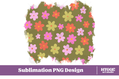 Retro Flowers Background Png Floral Paper Sublimation Bundle Product Image 5