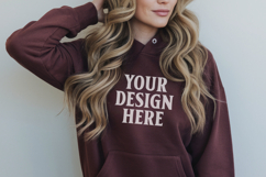 Maroon Gildan 18500 Hoodie Sweatshirt Mockup, 185 mock- Product Image 1