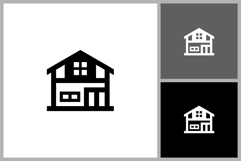 Modern Two-Story House Icon Product Image 1