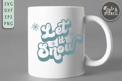 Let it Snow Retro Christmas SVG - PNG, DXF, SVG, EPS, Cut Product Image 3