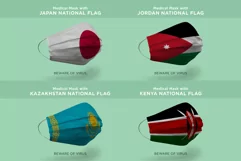 Medical Mask with japan jordan kazakhstan kenya Nation Flags Product Image 1