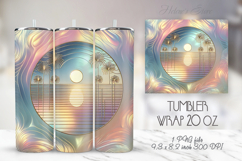Palm tree summer beach tumbler 20oz wrap sublimation bundle Product Image 10
