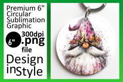 Charming Gnome Round Ornament Sublimation Product Image 1