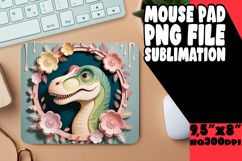 Whimsical Desk Mat Sublimation PNG, Cute Dino Product Image 1