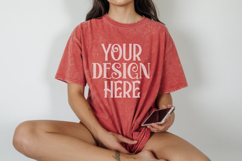 Comfort Colors 1717 Pepper T-shirt Mockups, Real Model Product Image 1