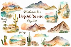 Big Set of Watercolor Scenes Clipart Product Image 2