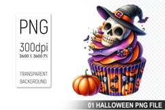 Spooky Cute Halloween Cupcakes Clipart PNG Bundle Product Image 17