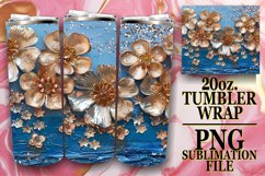 Dazzling Floral Leopard Tumbler Wrap: Sublimation - 20oz Product Image 1