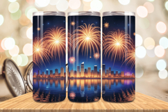 Festive Happy New Year Tumbler Wrap 2026: 20oz Skinny Tumble Product Image 1