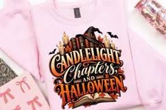 Candlelight Chapters & Halloween PNG, Spooky Book Lover Product Image 4