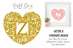 Letter Z paper cut design. SVG / DXF / EPS / PNG files Product Image 1