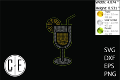 Cup Of Cocktail Rhinestone Template Product Image 1