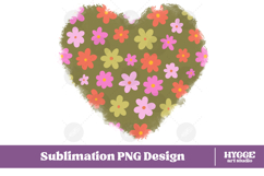 Retro Flowers Background Png Floral Paper Sublimation Splash Product Image 1