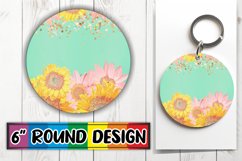 Dazzling Glittery Petal Sublimation : Keychain, Coaster Product Image 1