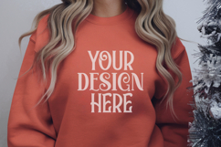Christmas Gildan 18000 Red Crewneck Sweatshirt Mockup Product Image 1