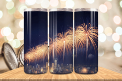 Festive Happy New Year Tumbler Wrap 2026: 20oz Skinny Tumble Product Image 1