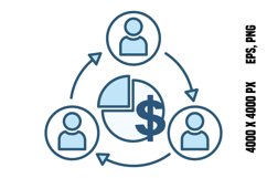 Profit Share Colored Icon Product Image 1