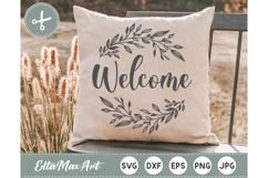 Welcome SVG, Farmhouse Wreath SVG, Welcome sign svg, Porch Product Image 3