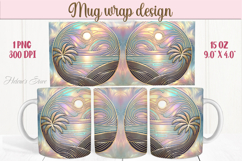 Summer beach palm tree mug wrap 15oz sublimation designs png Product Image 1