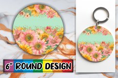 Radiant Blossom Sparkle Sublimation Circle: Keychain, Coaste Product Image 1