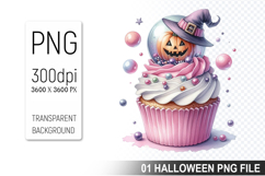 Spooky Cute Halloween Cupcakes Clipart PNG Bundle Product Image 18