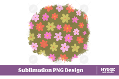 Retro Flowers Background Png Floral Paper Sublimation Bundle Product Image 8