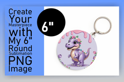 Lovely Round Design for Keychains , Cute Dino Product Image 1
