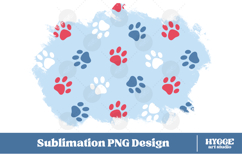 American 4th of July Cat Dog Paw Background Png DTF Bundle Product Image 2