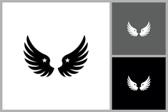 Wings Silhouette with Stars Icon Product Image 1