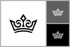 Ornate Swirly Crown Logo for Luxury, Royal, and Beauty Brand Product Image 1