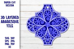 3D Layered Arabesque SVG, Paper Cut, Christmas Ornament SVG Product Image 1