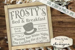 Frostys Bed and Breakfast Snowflakes Winter SVG DXF File Product Image 1