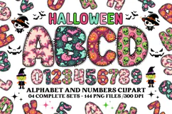 Halloween Alphabet png clipart, halloween letters doodle Product Image 1