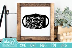 Remember Your Mask SVG - Floral Mask Sign SVG - Mask Request Product Image 3
