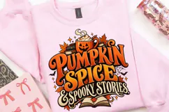 Pumpkin Spice & Spooky Stories PNG, Halloween Book Lover Product Image 3