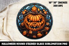 Halloween Stained Glass Sublimation PNG | Pumpkin | Ghost Product Image 1