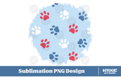 American 4th of July Cat Dog Paw Background Png Sublimation Product Image 1