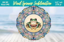 Cute frog with butterflies windspinner | Summer Wind spinner Product Image 1