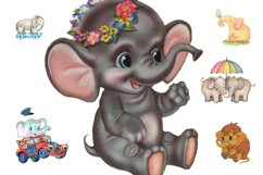 Digital Scrapbooking Kit - Vintage Elephants Product Image 2