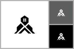 Modern Geometric House Roof Icon for Real Estate and Propert Product Image 1