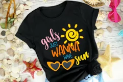 Girls Just Wanna Have Sun Summer Design | Beach Sublimation Product Image 2