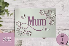 3D Floral Mum card| Paper cutting | Mother’s Day card SVG. Product Image 1